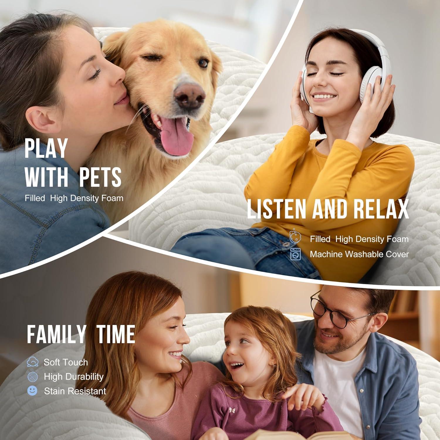 Our Verdict: Homguava 5FT White Memory Foam Bean Bag