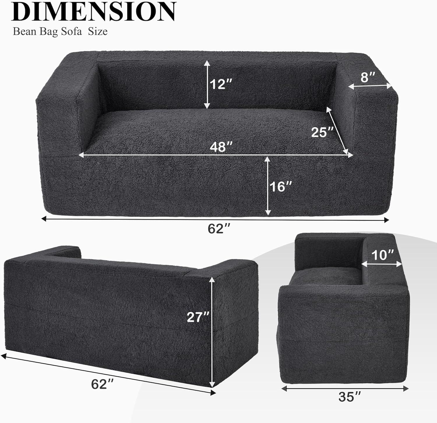 We Sink ​Into the Giant Sherpa Bean ⁢Bag Sofa