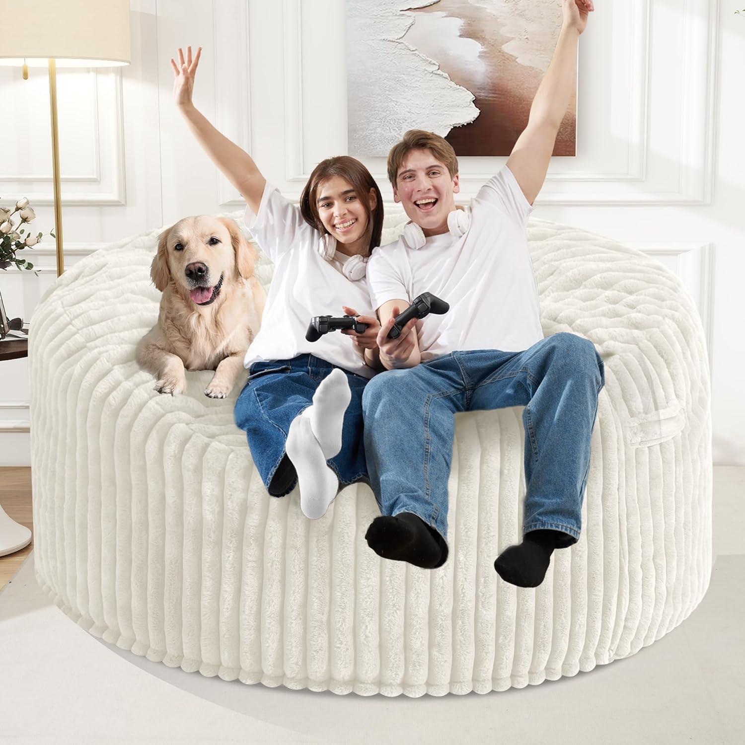 Our Verdict: Homguava 5FT White Memory Foam Bean Bag